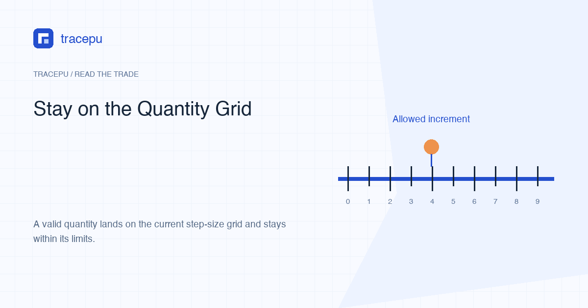 Valid Binance Spot order quantities marked on a quantity ruler