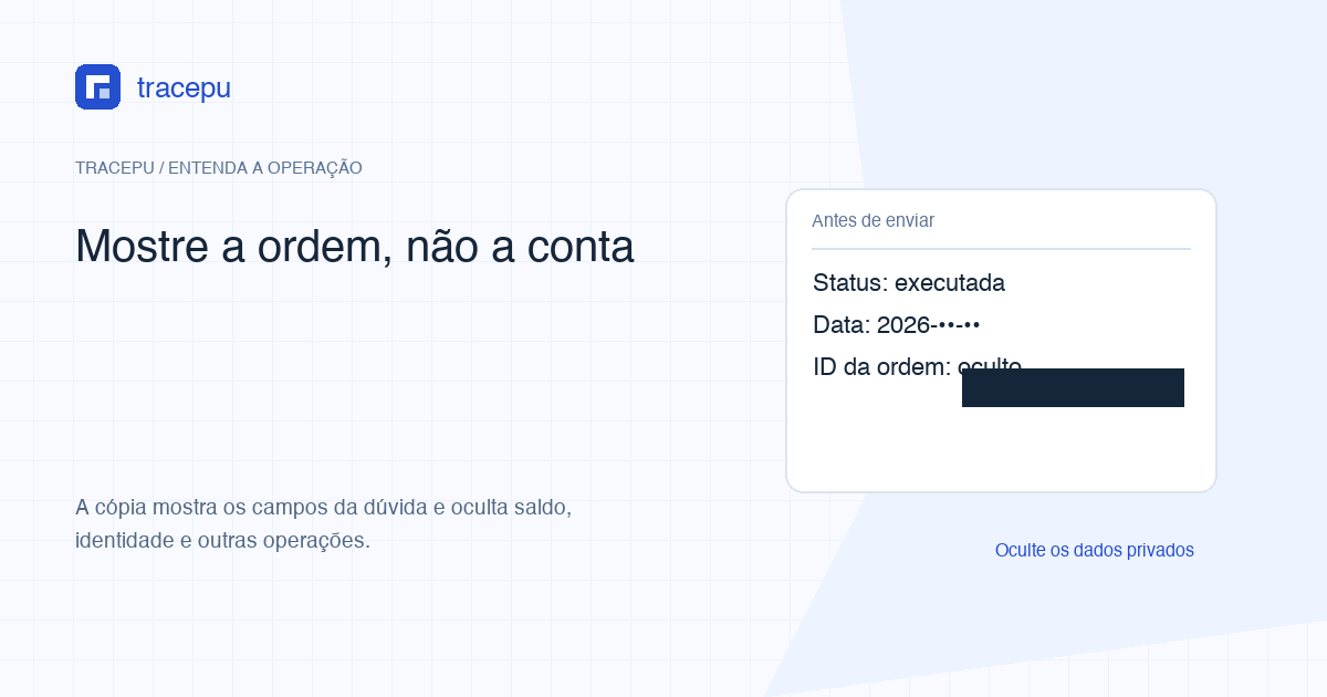 Print de ordem Binance Spot com informações pessoais cobertas antes do compartilhamento